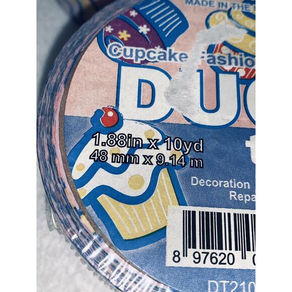 Lot of 3 Duct Tape Cupcake Fashion 1.88" x 10 Yds Crafts Repairs Decorate NOS - Picture 5 of 7